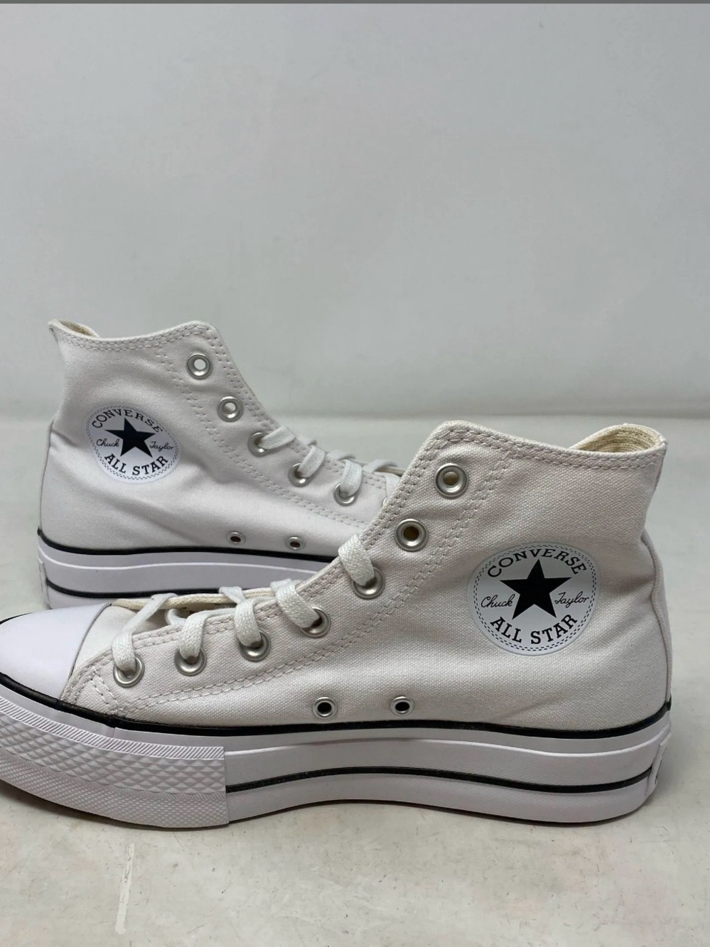Converse White High Top Platform Chuck Taylor Sneakers